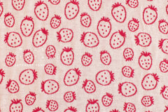 Japanese Fabric Strawberries Reversible Double Knit - red, cream - 50cm