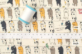 Japanese Fabric Cotton Ripple Cats on the Line - A - 50cm