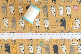 Japanese Fabric Cotton Ripple Cats on the Line - D - 50cm