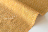 DEADSTOCK Japanese Fabric 100% Linen Pin Dots - mustard yellow - 50cm