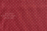 DEADSTOCK Japanese Fabric 100% Linen Pin Dots - red - 50cm