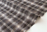 DEADSTO0CK Japanese Fabric Yarn-Dyed Plaid Herringbone - black, grape, grey - 50cm