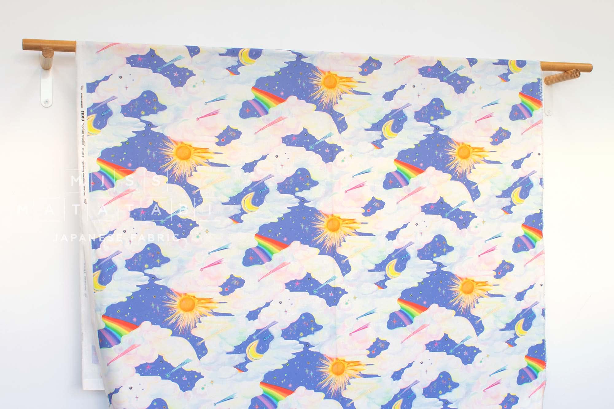 Japanese Fabric Rainbows and Shooting Stars - B - 50cm