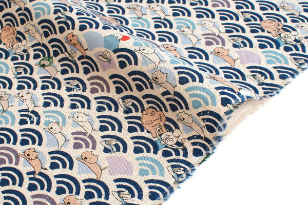 Japanese Fabric Wild Son of Neptune Cat - B - 50cm