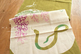 Shokunin Collection Hand-printed Chusen Japanese Tenugui Fabric - Year of the Snake 2025 - fuji to hebi 9