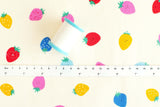 Japanese Fabric Smiley Strawberries - cream - 50cm