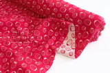 Japanese Fabric Strawberries Reversible Double Knit - red, cream - 50cm