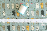 Japanese Fabric Cotton Ripple Cats on the Line - C - 50cm