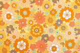 Japanese Fabric In the 70s Flowers - B - 50cm