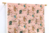 Japanese Fabric Utagawa Kuniyoshi Sumidagawa no Asagiri - pink - 50cm