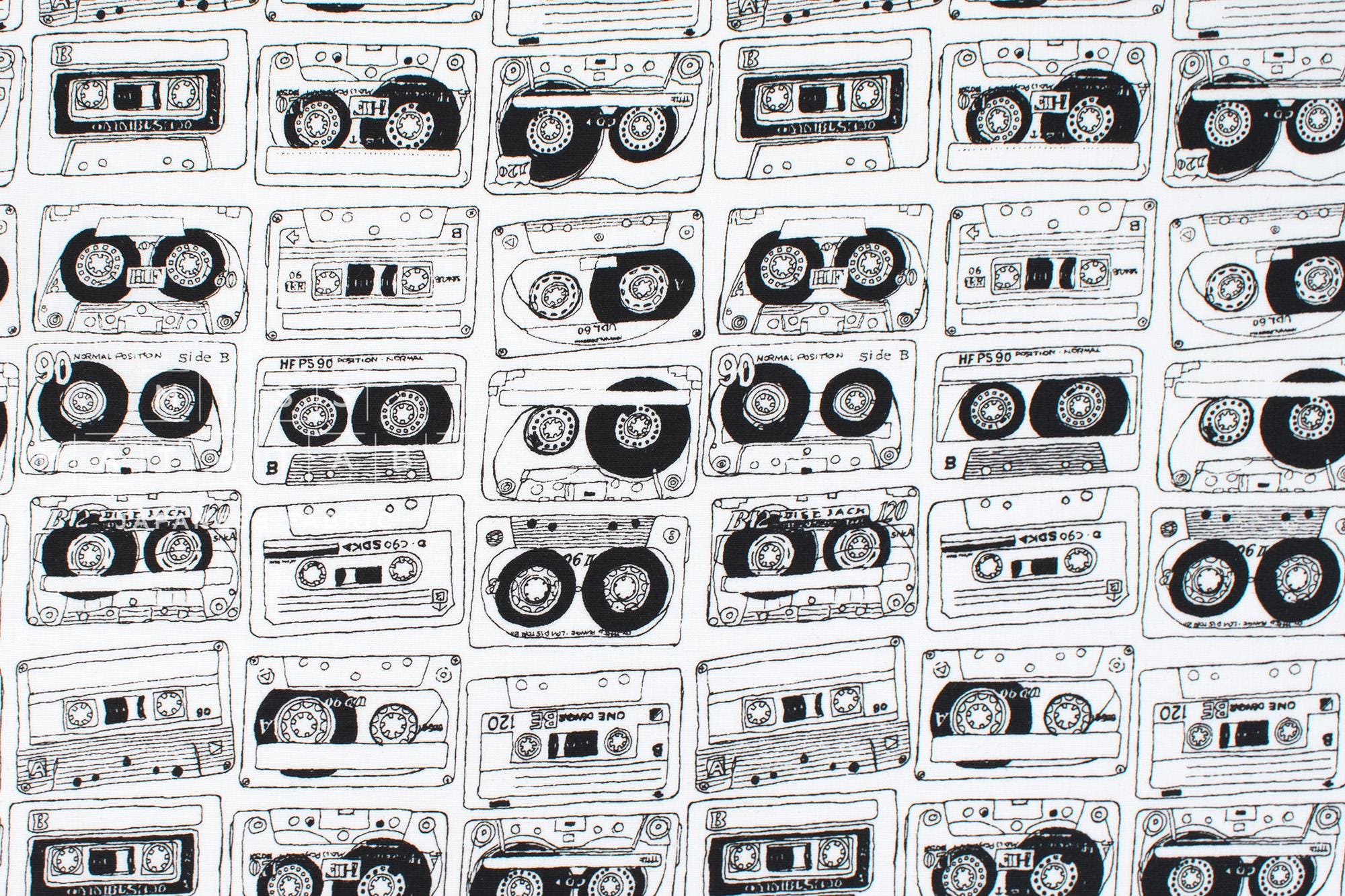 DEADSTOCK Japanese Fabric Cassette Tapes - A - 50cm