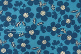 DEADSTOCK Japanese Fabric Mattina Di Vacanza Mona Floral - blue - 50cm