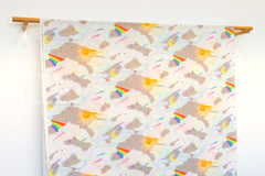 Japanese Fabric Rainbows and Shooting Stars - A - 50cm