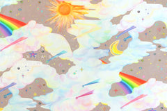 Japanese Fabric Rainbows and Shooting Stars - A - 50cm