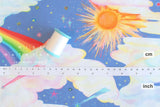 Japanese Fabric Rainbows and Shooting Stars - B - 50cm