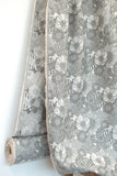 Japanese Fabric Yarn Dyed Woven Jacquard Wild Floral - grey - 50cm