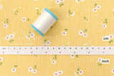 DEADSTOCK Japanese Fabric Daisy Grid - yellow - 50cm