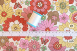 Japanese Fabric In the 70s Flowers - A - 50cm