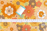 Japanese Fabric In the 70s Flowers - B - 50cm