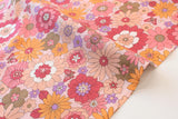 Japanese Fabric In the 70s Flowers - C - 50cm