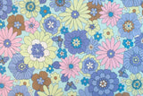 Japanese Fabric In the 70s Flowers - E - 50cm