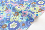 Japanese Fabric In the 70s Flowers - E - 50cm