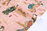 Japanese Fabric Utagawa Kuniyoshi Sumidagawa no Asagiri - pink - 50cm