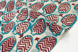 DEADSTOCK Japanese Fabric Felix - blue, burgundy - 50cm