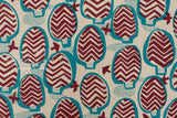 DEADSTOCK Japanese Fabric Felix - blue, burgundy - 50cm