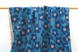 DEADSTOCK Japanese Fabric Mattina Di Vacanza Mona Floral - blue - 50cm