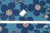 DEADSTOCK Japanese Fabric Mattina Di Vacanza Mona Floral - blue - 50cm