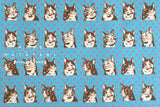 Japanese Fabric Mr Whiskers - blue - 50cm