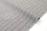 DEADSTOCK Japanese Fabric Linen Blend Stripe - grey - 50cm