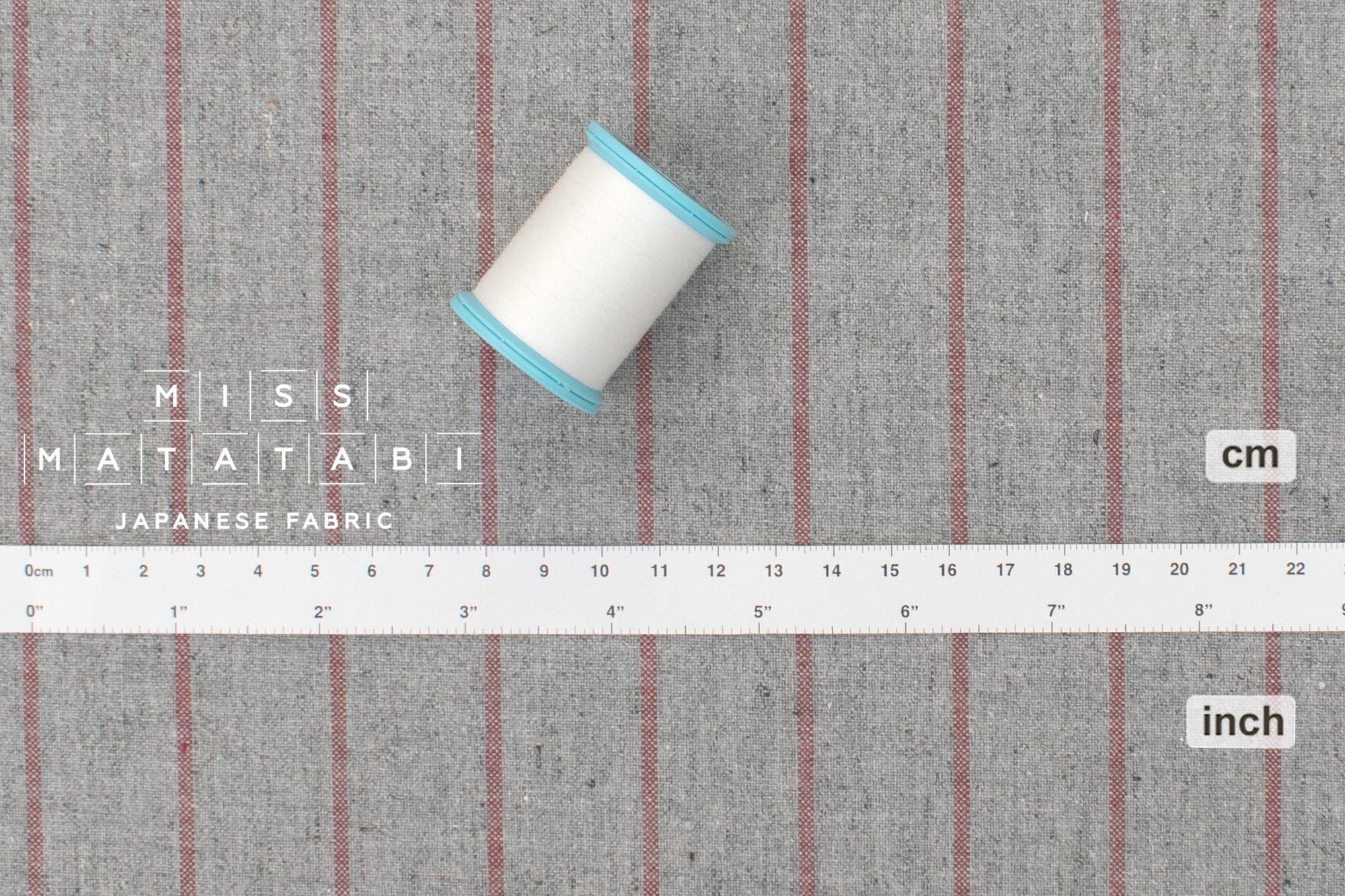 DEADSTOCK Japanese Fabric Linen Blend Stripe - grey - 50cm