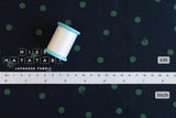 Japanese Fabric Polka Cats - navy blue, green - 50cm