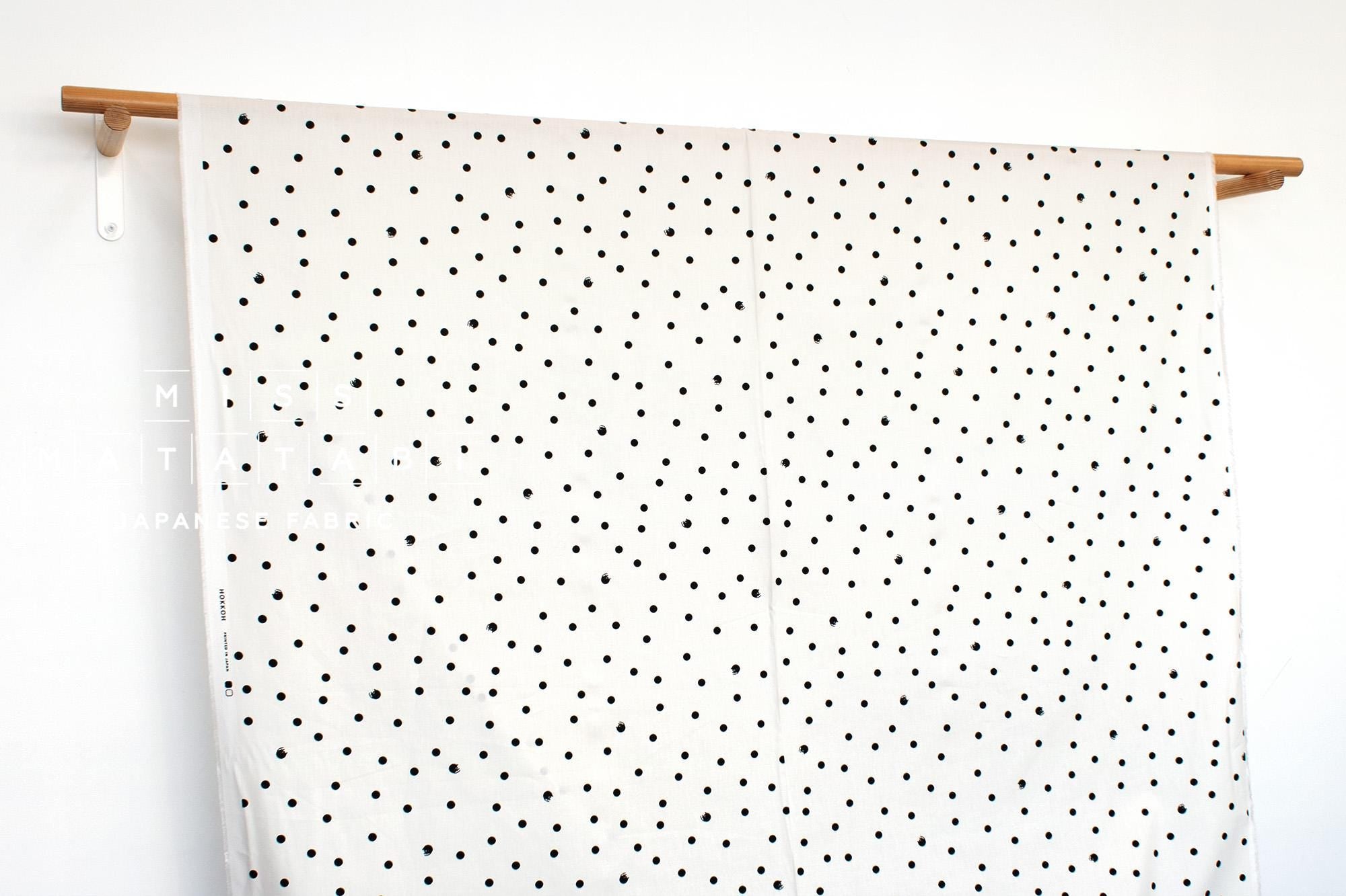 Japanese Fabric Polka Cats - white - 50cm