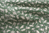 DEADSTOCK Japanese Fabric Marmalade Cat Brushed Cotton - green - 50cm