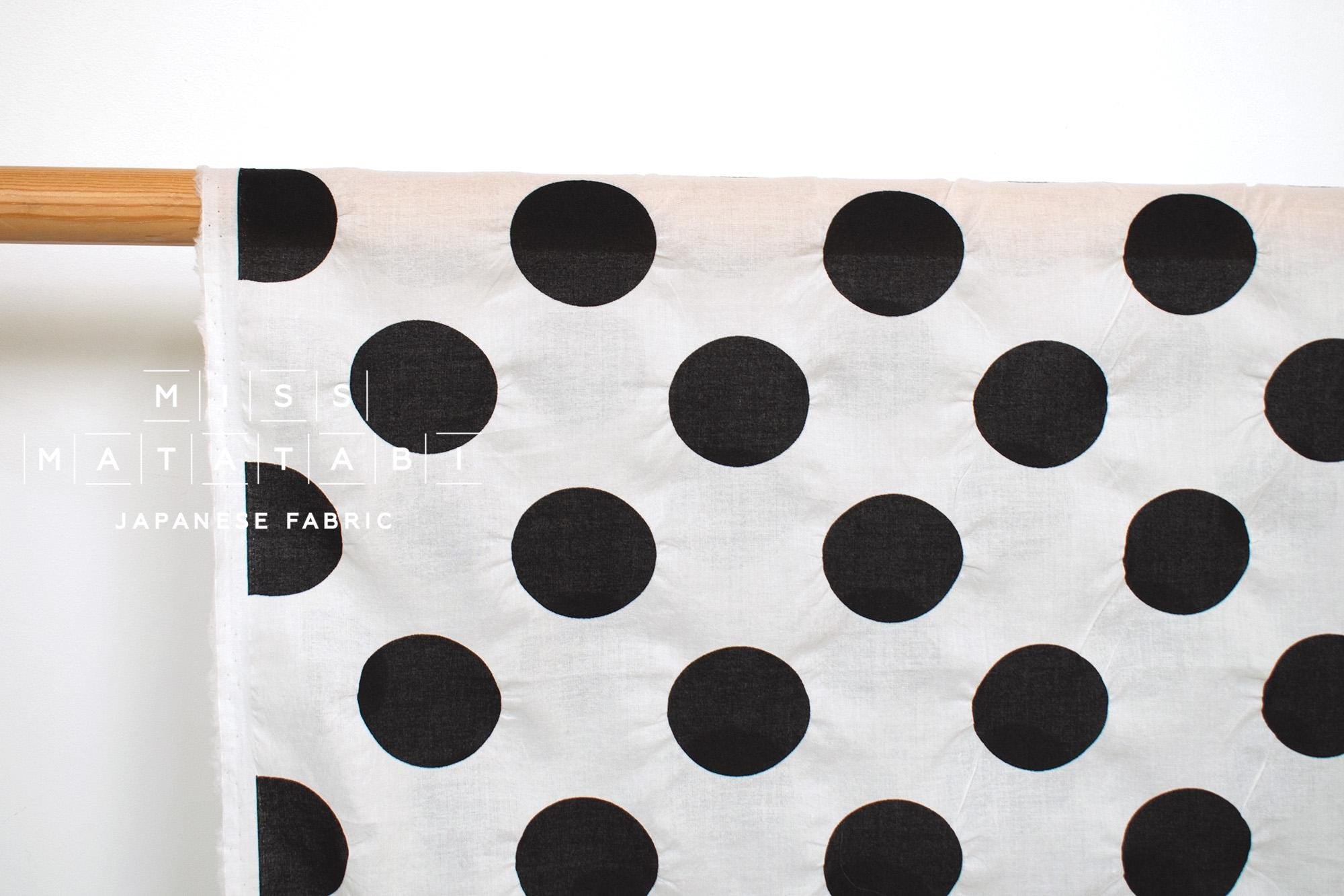 DEADSTOCK Japanese Fabric Cotton Ripple Dots - black - 50cm