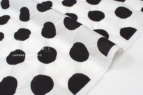 DEADSTOCK Japanese Fabric Cotton Ripple Dots - black - 50cm