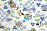 Japanese Fabric Chirimen Inu Hariko - white - 50cm