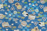 Japanese Fabric Chirimen Inu Hariko - blue - 50cm