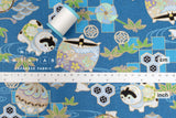 Japanese Fabric Chirimen Inu Hariko - blue - 50cm