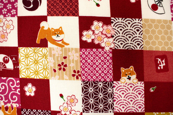 Japanese Fabric Shiba Inu Patch - red - 50cm