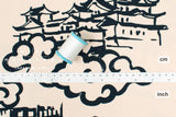 Japanese Fabric Castles in the Clouds heavy canvas - cream - 50cm