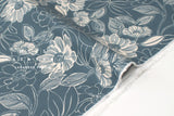 Floral Cotton Rayon Wool Blend - blue