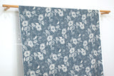 Floral Cotton Rayon Wool Blend - blue