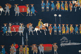 Japanese Fabric Daimyo Gyoretsu - D navy blue - 50cm