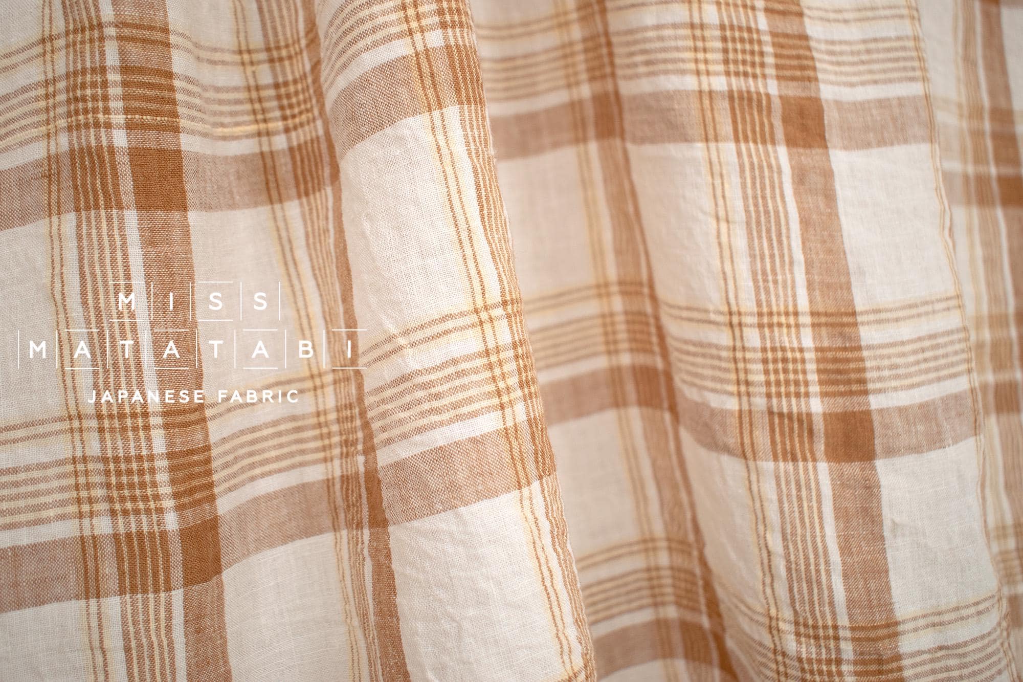 Japanese Fabric Shokunin Collection Yarn-dyed Azumadaki Linen 91 - 6 - 50cm