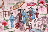 Japanese Fabric Kyoto Oiran - pink - 50cm