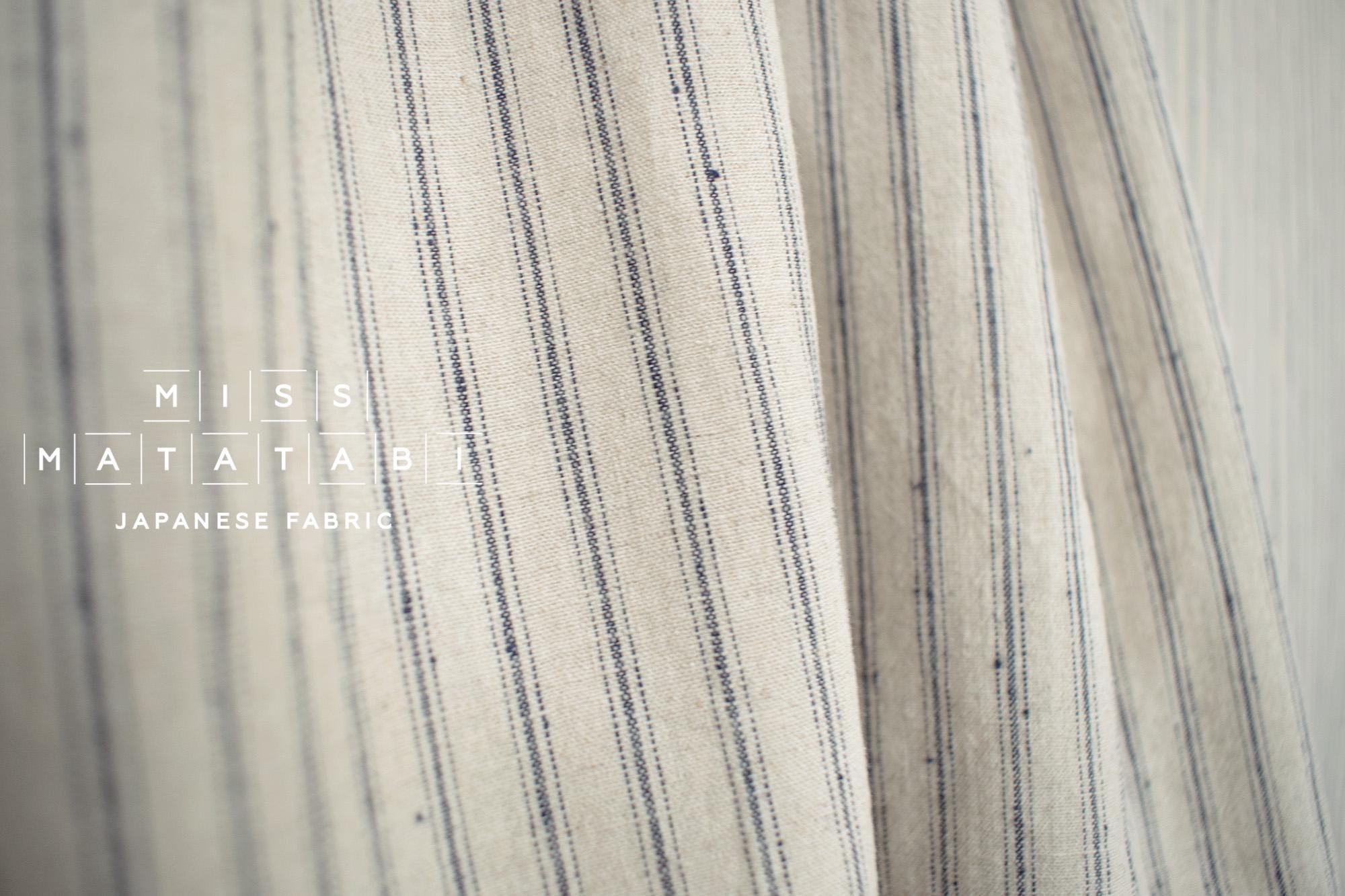 DEADSTOCK Japanese Fabric Linen Blend Yarn Dyed Stripe - 50cm